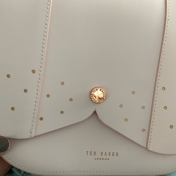 Ted Baker London Barkley pink genuine leather crossbody with gold rose chain - Picture 11 of 11